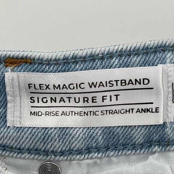 Lane Bryant Authentic Straight Ankle Mid Rise Jean Flex Magic Waistband Women 14 - Picture 4 of 8